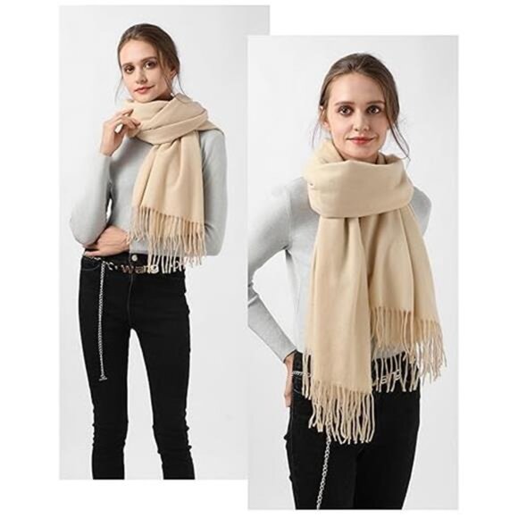 Winter Scarf for Women Soft Wool Cashmere Shawl Wrap Warm Large Cold Weather - Picture 2 of 7